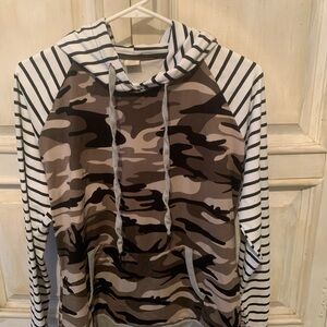 Camouflage and Striped Women's Hoodie